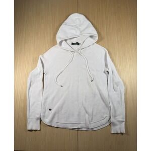 Lauren Ralph Lauren Sweater Womens Small White Waffle Knit Raglan Sleeve Hooded